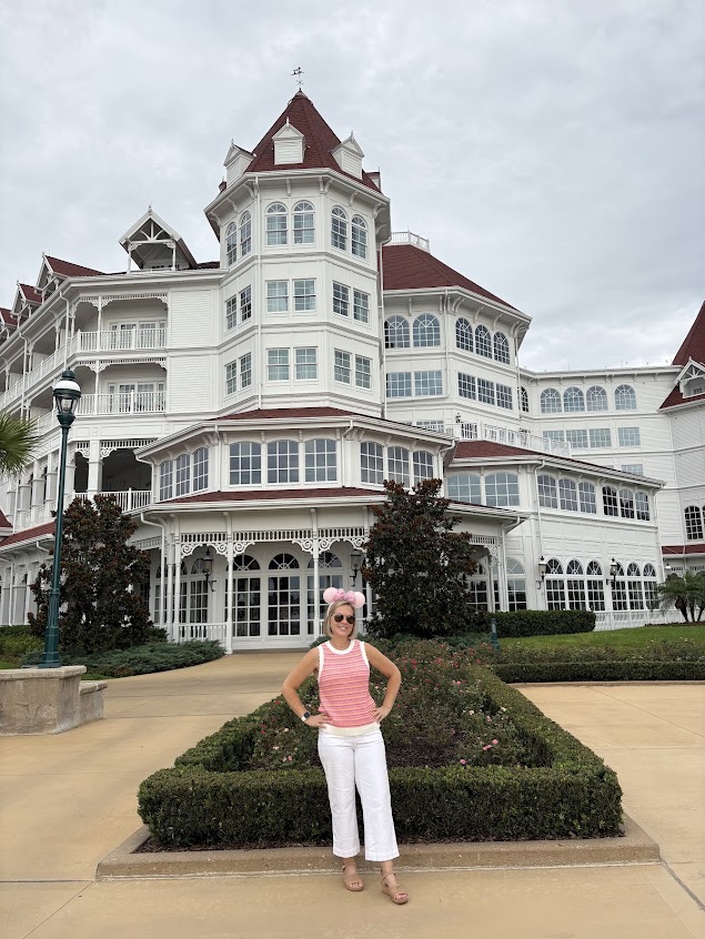 Melissa outside Disney's Grand Floridian Resort